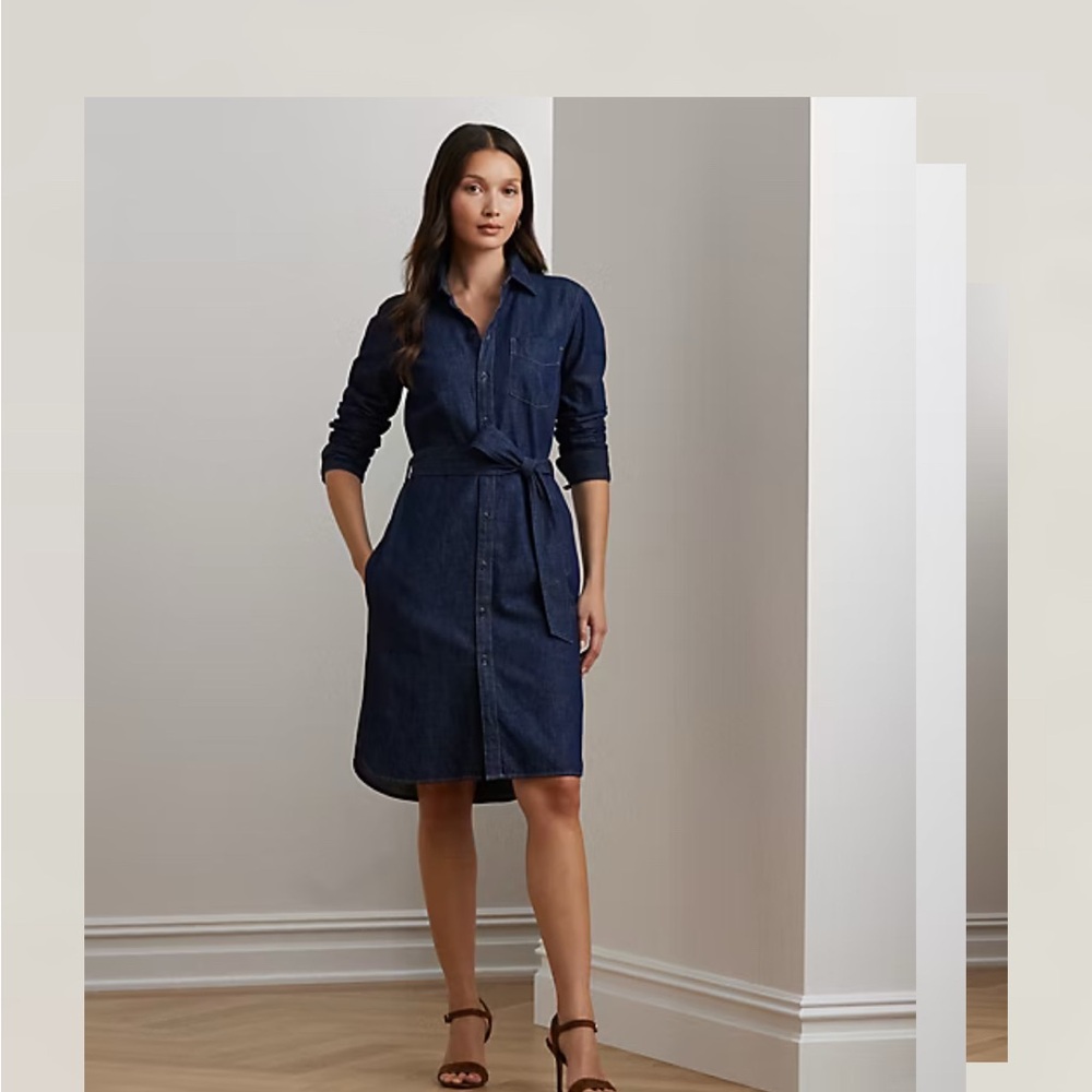 Lauren Ralph Lauren Navy Long Sleeve Dress
